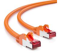 deleyCON 20m Câble Réseau Cat6-1 000 Mbit/s (Cuivre, S/FTP, sans Halogène) RJ45 Gigabit Câble Patch Ethernet LAN - pour DSL, Internet, Wi-Fi, Switch, Routeur, Modem, Panneau de Brassage - Orange
