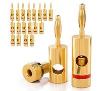 deleyCON 20x Fiche Banane Plaqué Or et Vissable pour Câbles Boîtiers Amplificateurs Récepteurs AV Amplificateurs de Puissance HiFi Chaînes Stéréo