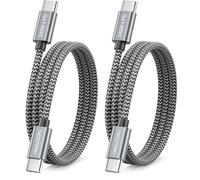 deleyCON 240W Câble USB C (2x 1m) Charge Rapide PD 3.1 - C vers C - Câble Recharge pour iPhone 17 16 15 Pro Max Air Galaxy A16 A26 A56 S26 S25 S24 Pixel iPad MacBook AirPods Tablette Switch PS5