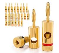 deleyCON 24x Fiche Banane Plaqué Or et Vissable pour Câbles Boîtiers Amplificateurs Récepteurs AV Amplificateurs de Puissance HiFi Chaînes Stéréo
