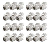 deleyCON 24x Module Keystone RJ45 sans Outil (10 Gbit/s, 500 MHz) à Connexion LSA, Entièrement Blindé (STP) - Prise Ethernet LAN pour Câbles Cat8/Cat7/Cat6/Cat5 - Boîte Murale & Panneau de Brassage