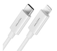 deleyCON 2m Câble de Recharge USB-C Lightning Câble de Données Câble de Recharge Ultra Rapide Certifié MFI pour iPhone 14 13 12 11 Pro Max Mini Power Delivery - Blanc