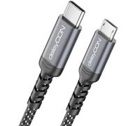 deleyCON 2m Câble USB-C vers Micro USB (Câble de Charge et Données pour Appareils Micro USB) - pour Manette PS4 Smartphone Tablette Appareil Photo etc.