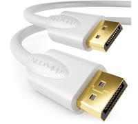 deleyCON 2m DisplayPort Câble 4K 2160p 3D HDCP - DP (20 Broches) Mâle à DP (20 Broches) Mâle - Carte Graphique pour Moniteur d'Ordinateur Portable - Blanc
