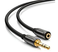 deleyCON 2m Rallonge Audio Stéréo 3,5mm AUX - Noir | Câble AUX stéréo avec prise jack 3,5 mm et fiche métallique, pour haut-parleurs et casques audio