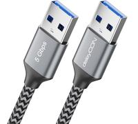 deleyCON 2m USB 3.0 Câble - 5Gbps Super Speed (2x Fiche USB-A) Connecteur Aluminium + Gaine Nylon Liaison Données pour Laptop, HDD, Imprimante, Modems, Disques, Caméras etc.