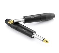 deleyCON 2X 6,3mm Adaptateur Jack Mono à Confectionner Prise Jack TS vers Raccord Brut Jack pour Les Câbles et Les Appareils Jack Haut-Parleur Microphone Table de Mixage Instruments de Musique