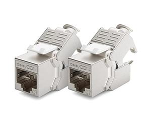 deleyCON 2X Module Keystone Cat 7 Optimal pour Câbles CAT7/CAT6/CAT6a - Compatible avec Câbles D’Installation, de Raccordement et Réseau - Blindage STP - Port RJ45-1000 MHz, 10 Gbit/s - (LSA)