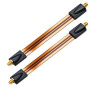 deleyCON 2x Passe-câble pour Câble Satellite - Longueur Totale 26cm Dont 17cm Flexible - pour Fenêtres et Portes - Plaqué Or, Ultra-plat, Blindé, avec Pastilles Adhésives - Cuivre