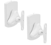 deleyCON 2X Support Mural Universel pour Enceintes Fixation de Boîtes Rotation + Inclinaison Résistant à Une Charge Maximale de 10Kg Montage Mural + Montage au Plafond - Blanc