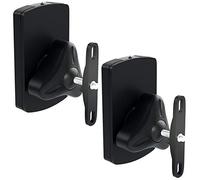 deleyCON 2X Support Mural Universel pour Enceintes Fixation de Boîtes Rotation + Inclinaison Résistant à Une Charge Maximale de 10Kg Montage Mural + Montage au Plafond - Noir