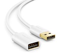 deleyCON 3,0m Câble D’extension USB 2.0 USB-A vers USB-A - Blanc | Câble haute vitesse, USB A mâle vers USB A femelle