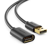 deleyCON 3,0m Câble D’extension USB 2.0 USB-A vers USB-A - Noir | Câble haute vitesse, USB A mâle vers USB A femelle