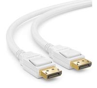 deleyCON 3,0m Câble DisplayPort 1.4 8K - 1080P Jusqu'à 8K - Idéal pour Les Écrans de Jeu Jusqu'à 360 Hz PC HBR3 DSC HDR-10 - Blanc
