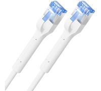 deleyCON 3,0m Câble Patch CAT8 SLIM - 40 Gbit/s Câble Réseau - Blanc | Câble Ethernet ultra-fin pour connexion Internet LAN rapide, connecteur RJ45, cuivre, compatible PoE, pour PS5, PC, routeur