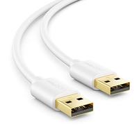 deleyCON 3,0m Câble USB 2.0 A-Mâle vers A-Mâle - Câble de Données Haute Vitesse - Transmission Rapide et Sécurisée - Contacts USB Précis et Stables - Rétrocompatible, Blanc