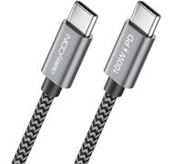 deleyCON 3,0m Câble USB C (100W Charge Rapide) PD 3.0 - C vers C - Câble Recharge pour iPhone 17 16 15 Pro Max Air Galaxy A16 A26 A56 S26 S25 S24 Pixel iPad MacBook AirPods Tablette Switch PS5