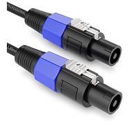 deleyCON 3,0m PA Câble Haut-Parleur - Qualité Studio - en Cuivre OFC pur - Câble pour PA Haut-Parleur 2 Pôles 2x 1,5mm² (AWG15) 7,2mm - Verrouillage Métallique