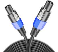 deleyCON 3,0m PA Câble haut-Parleur - Qualité Studio - en Cuivre OFC pur - Liaison pour haut-Parleur PA 2 Pôles 2x 2,5mm² (AWG13) 8,3mm - Verrouillage Métallique
