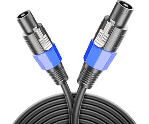 deleyCON 3,0m PA Câble haut-Parleur - Qualité Studio - en Cuivre OFC pur - Liaison pour haut-Parleur PA 2 Pôles 2x 2,5mm² (AWG13) 8,3mm - Verrouillage Métallique