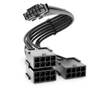 deleyCON 30cm Câble D’extension PCIe 16 Broches (12+4 Pin) vers 3x8 Broches (6+2 Pin) - pour Carte Graphique PCI-E/GPU - Compatible GeForce RTX 3090 Ti/4070 Ti/4070/4080/4090/5070/5080