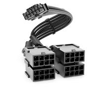 deleyCON 30cm Câble D’extension PCIe 16 Broches (12+4 Pin) vers 4x8 Broches (6+2 Pin) - pour Carte Graphique PCI-E/GPU - Compatible GeForce RTX 3090 Ti/4070 Ti/4070/4080/4090/5070/5080/5090