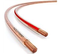 deleyCON 30m Câble Haut-Parleurs 2x 1,5 mm² - Pur Cuivre OFC - Audio pour Enceintes HiFi & Surround - Repérage des Polarités - Transparent