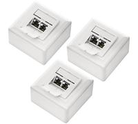 deleyCON 3x CAT6 Universel Prise Réseau - 2x Port RJ45 - Blindé - Surface ou Affleurant - 1 Gigabit Ethernet Réseau - EIA/TIA 568B - Blanc