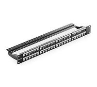 deleyCON 48 Port Panneau de Brassage Modulaire pour Les RJ45 Modules Keystone 1U (1HE) 19 Pouces Le Montage en Rack Compatible CAT5 CAT6 CAT7 CAT8 LAN Réseau Noir