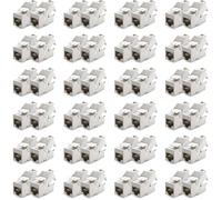 deleyCON 48x Module Keystone Cat 7 Optimal pour Câbles CAT7/CAT6/CAT6a - Compatible avec Câbles D’Installation, de Raccordement et Réseau - Blindage STP - Port RJ45-1000 MHz, 10 Gbit/s - (LSA)