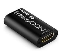 deleyCON 4K HDMI 2.0 Repeater Signal Amplifier Socket 4K UHD 2160p@60Hz Full HD 1080p@60Hz HDR HDCP 2.2 18Gbps 3D