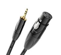 deleyCON 4m Prise XLR vers Jack 3,5mm Mâle Câble Stéréo AUX | Câble microphone, câble adaptateur audio, qualité studio, cuivre OFC AWG24, avec mécanisme de verrouillage métallique