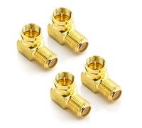 deleyCON 4X Adaptateur Satellite Coudé à 90° pour Câble Coaxial - Coupleur F Coudé - 4 Pièces