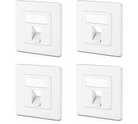 deleyCON 4x Boîtier de Raccordement 1 Port - Boîtier Vide pour Modules Keystone - Prise de Données Encastrable - Sortie 45° Inclinée pour Keystones