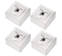 deleyCON 4x CAT6a Universel Prise Réseau - 1x Port RJ45 - Blindé - Surface ou Affleurant - 10 Gigabit Ethernet Réseau - EIA/TIA 568B - Blanc