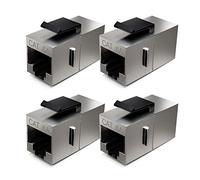 deleyCON 4x Modules Keystone Cat6a - Coupleur pour Cordons 10 Gbit/s, Blindé - 2x Prise RJ45 - pour Panneau de Brassage/Support Keystone - Extension