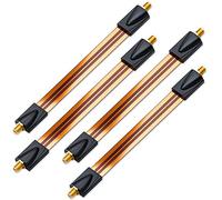 deleyCON 4x Passe-câble pour Câble Satellite - Longueur Totale 26cm Dont 17cm Flexible - pour Fenêtres et Portes - Plaqué Or, Ultra-plat, Blindé, avec Pastilles Adhésives - Cuivre