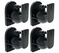 deleyCON 4X Support Mural Universel pour Enceintes Fixation de Boîtes Rotation + Inclinaison Résistant à Une Charge Max. 3,5kg Montage Mural + Montage au Plafond - Noir