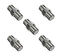 deleyCON 5 Pièces Sat Adaptateur Connecteur Câble Coaxial Rallonger 2X F Femelle Nickelé pour Câble Sat BK Installations