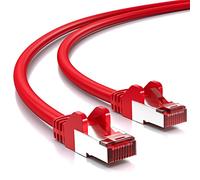 deleyCON 50m Câble Réseau Cat6-1 000 Mbit/s (Cuivre, S/FTP, sans Halogène) RJ45 Gigabit Câble Patch Ethernet LAN - pour DSL, Internet, Wi-Fi, Switch, Routeur, Modem, Panneau de Brassage - Rouge