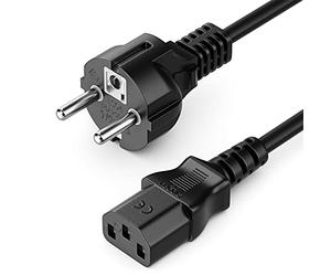 deleyCON 5m Câble Appareil Froid Alimentation Cordon électrique Prise Contact Protection Type F (CEE 7/7) vers Connecteur C13 PC Ordinateur Moniteur Imprimante Projecteur - Noir