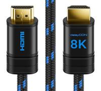 deleyCON 5m Câble HDMI 2.1b 8K 48G Ultra High Speed 8K@60Hz | 4K à 144 Hz et 120 Hz, 2K à 144 Hz et 165 Hz, eARC, HDCP 2.3/2.2, DTS:X, HDR, Dolby Atmos, TV, PS5, Xbox, barre de son