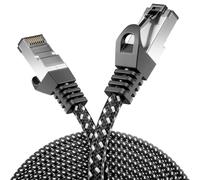 deleyCON 5m Câble LAN CAT7 - Câble Réseau avec Veste en Cuivre & Nylon - AWG27 600 Mhz 10 Gbit/s S-FTP (PIMF) RJ45 Câble de Brassage Câble Ethernet pour Les Routeurs Internet DSL - Noir
