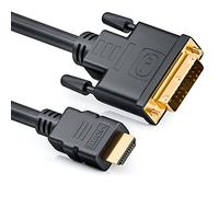 deleyCON 5m HDMI vers DVI Câble DVI-D DVI-I High Speed 3D Ready Adaptateur Liaison 1080p FULL HD HDTV 3D Projecteur Laptop Moniteur TV - Noir