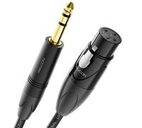 deleyCON 5m XLR vers 6,35mm Jack Stéréo - Câble Adaptateur Audio AUX Microphone - Qualité Studio - en Cuivre OFC pur (AWG24) Prise XLR vers Fiche Jack 6,35mm - Verrouillage Métallique