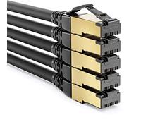DeleyCON 5x 0,25m Câble Patch CAT8.1 Réseau S/FTP PIMF 2000 MHz 40 Gbit RJ45 LAN DSL Ethernet CAT.8 - Prise RJ45 - Noir