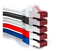 deleyCON 5x 0,5m CAT6 Câble Patch S/FTP PIMF Blindage CAT-6 RJ45 Câble Réseau Ethernet LAN DSL Switch Routeur Modem Point Accès PanneAUX Patch - Coloré