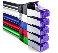 deleyCON 5x 0,5m CAT7 Câble Réseau - 10 Gigabit - Court 50cm RJ45 Câble Patch Ethernet (Cuivre, Blindage SFTP PiMF) - LAN DSL Switch Modem Routeur Panneau Patch CAT7 CAT6 CAT5 - Coloré