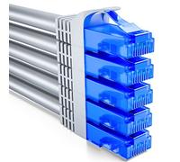 deleyCON 5x 1m CAT6 Câble Réseau set - U-UTP RJ45 CAT-6 LAN Câble Patch Ethernet DSL Switch Routeur Modem Répéteur Panneau Patch - Gris