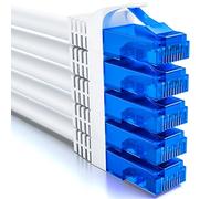 deleyCON 5x 1m CAT6 Set de Câbles Réseau - U-UTP RJ45 CAT-6 Câble LAN Câble Patch Ethernet Câble DSL Switch Routeur Modem Répéteur Panneau de Brassage - Blanc